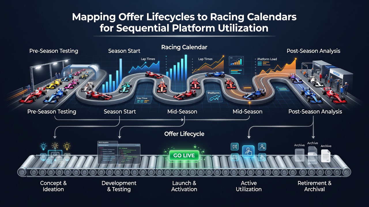 Timeline graphic showing offer expirations matched to international racing dates