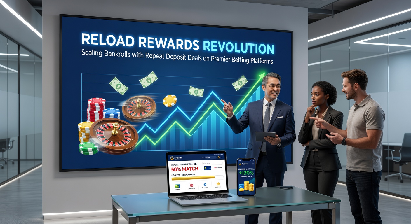 Screenshot of a betting app dashboard displaying active reload bonus notifications and deposit match sliders, illustrating easy access to repeat offers