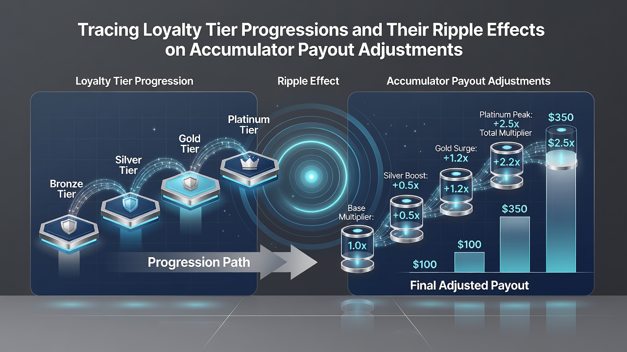 Accumulator bet interface displaying tier-based payout adjustments on a betting platform
